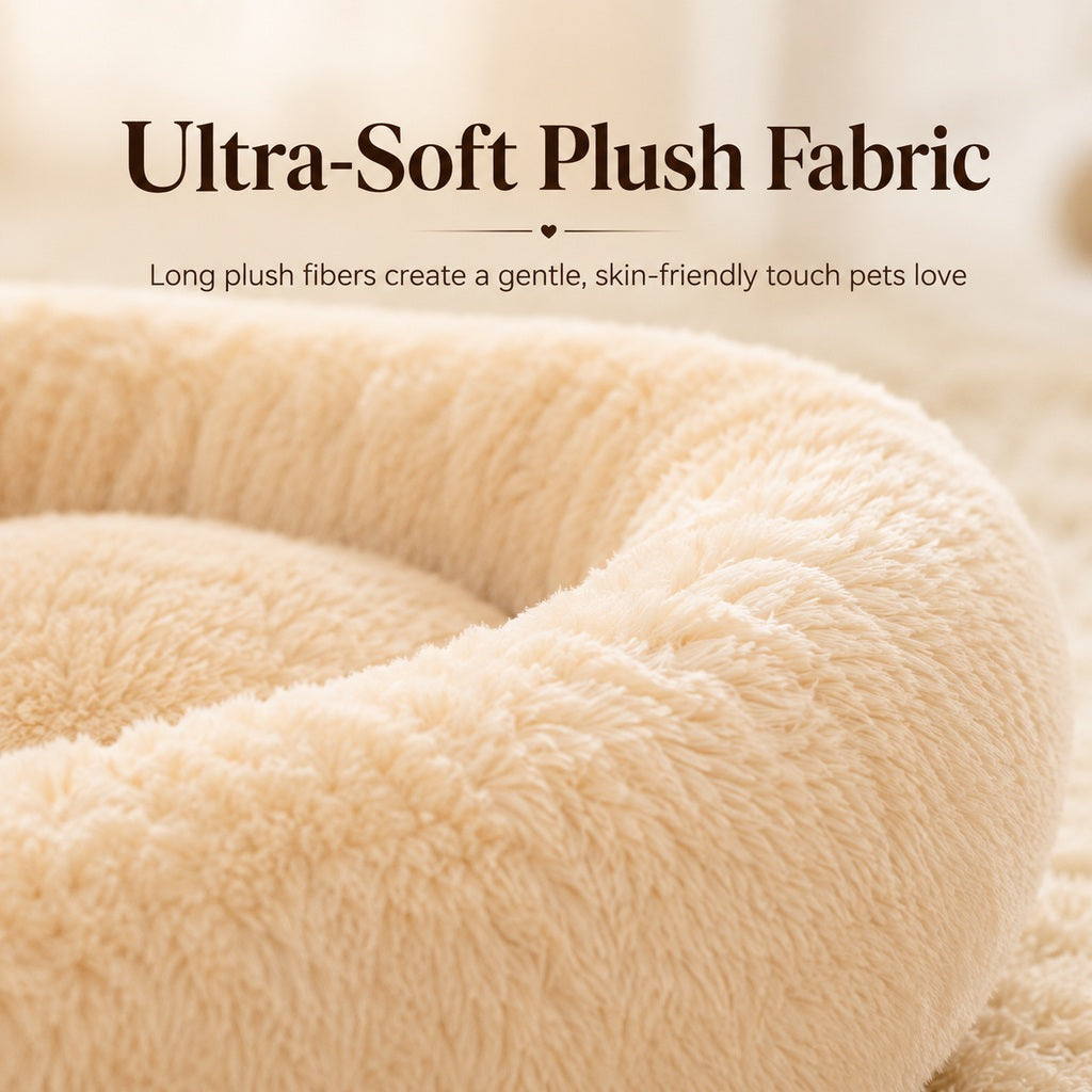 Plush Donut Pet Bed – Warm Cozy Nest