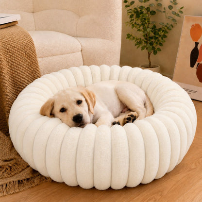 Plush Donut Pet Bed – Raised Rim Comfort