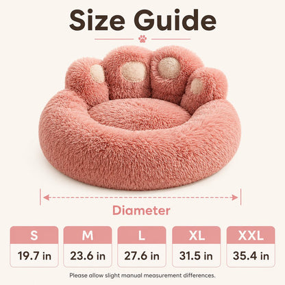 Paw-Shaped Plush Dog Bed – Raised Bolster Comfort