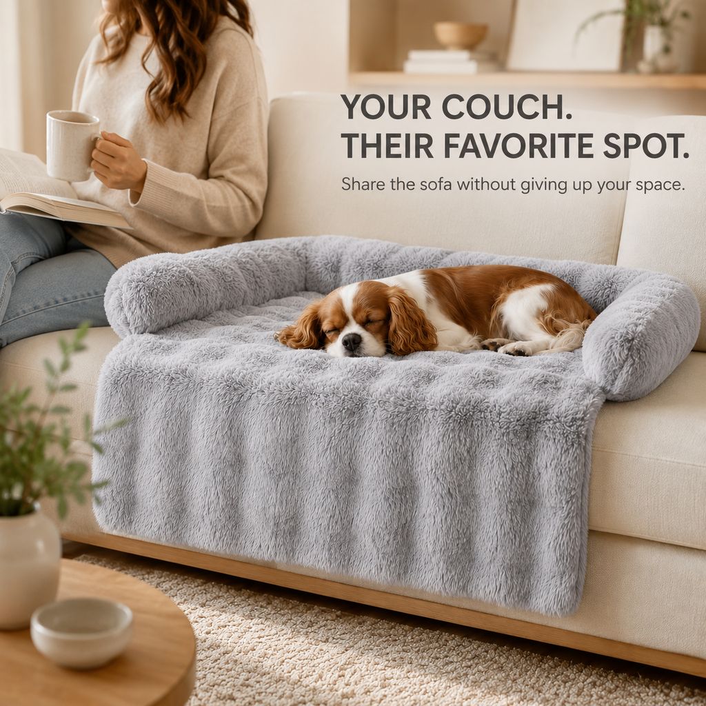 Plush Pet Sofa Protector Bed – Keeps Couch Clean