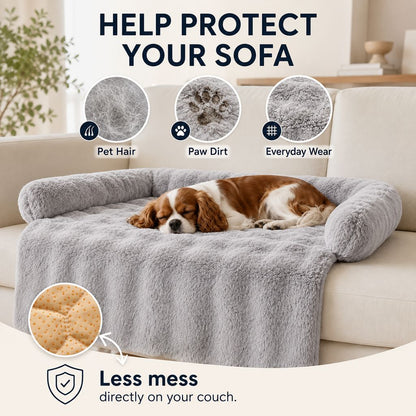 Plush Pet Sofa Protector Bed – Keeps Couch Clean