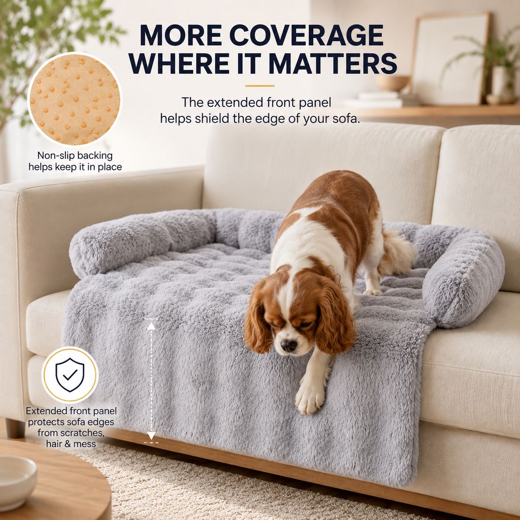 Plush Pet Sofa Protector Bed – Keeps Couch Clean