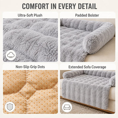 Plush Pet Sofa Protector Bed – Keeps Couch Clean