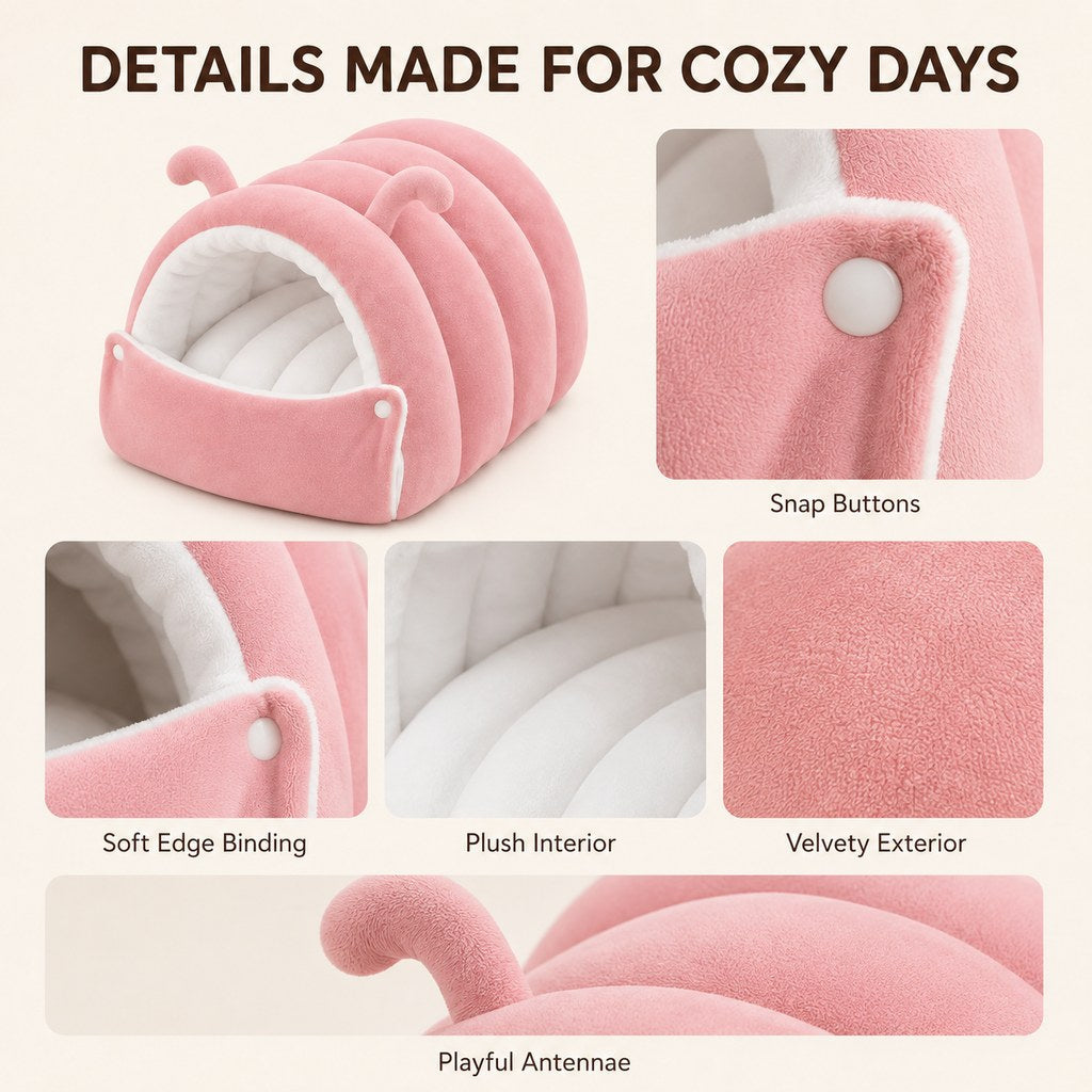 Plush Cat Cave Bed – Cozy Semi-Enclosed Hideaway