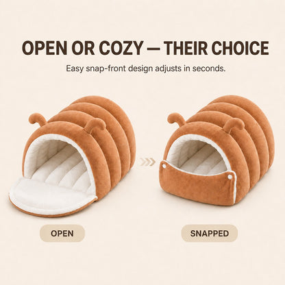 Plush Cat Cave Bed – Cozy Semi-Enclosed Hideaway