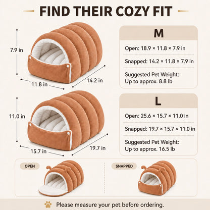 Plush Cat Cave Bed – Cozy Semi-Enclosed Hideaway