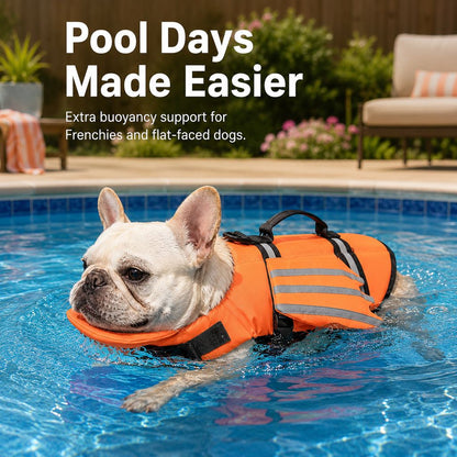 Frenchie Dog Life Jacket – Chin Float for Safe Swims