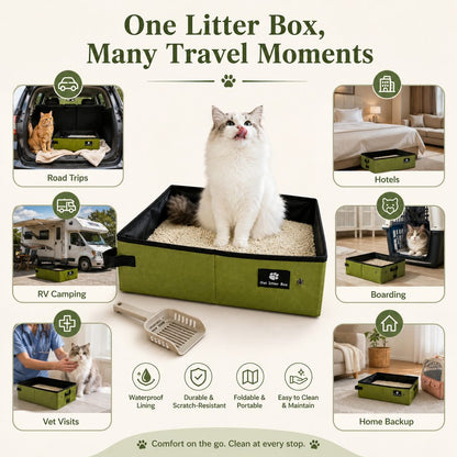 Foldable Travel Cat Litter Box – Leak-Proof