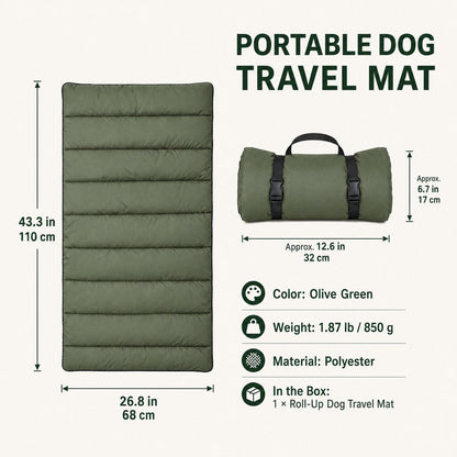 Roll-Up Dog Travel Mat – Off Damp, Dirty Ground