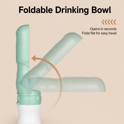 2-in-1 Dog Water Bottle – LED Light & Fold-Out Bowl