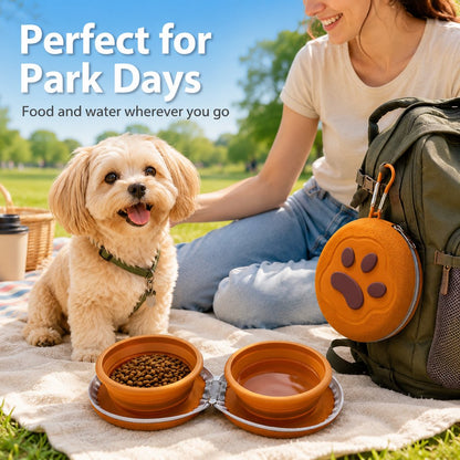 2-in-1 Collapsible Travel Bowl – Feed & Hydrate Anywhere