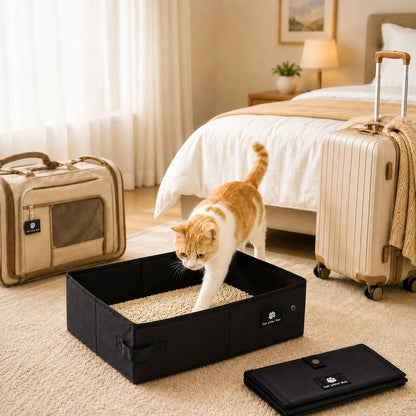 Foldable Travel Cat Litter Box – Packs Flat Anywhere