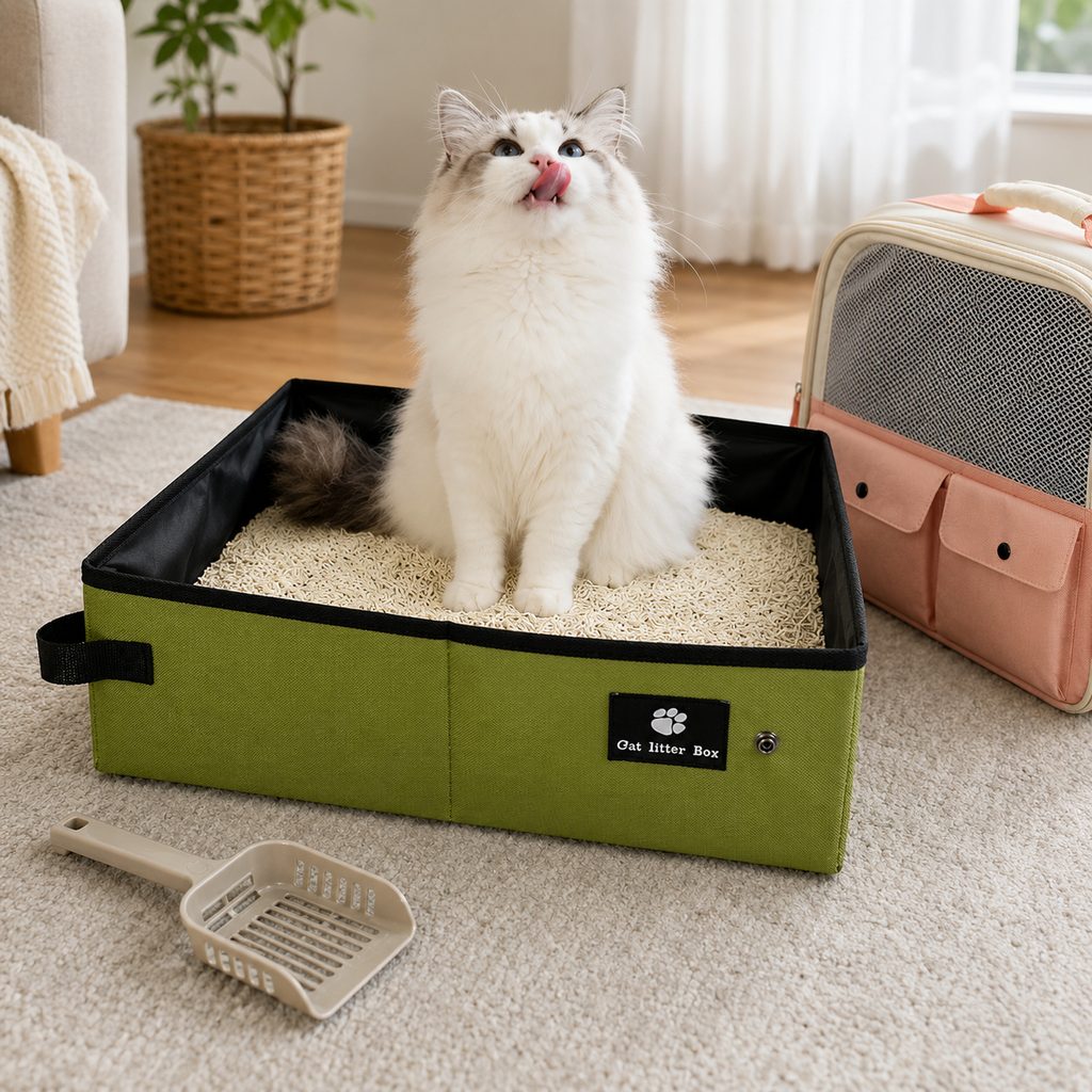 Foldable Travel Cat Litter Box – Leak-Proof