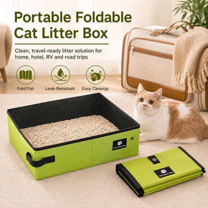 Foldable Travel Cat Litter Box – Packs Flat Anywhere