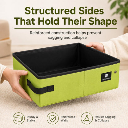 Foldable Travel Cat Litter Box – Packs Flat Anywhere