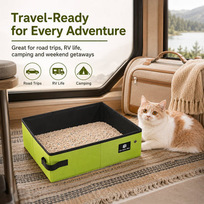 Foldable Travel Cat Litter Box – Packs Flat Anywhere