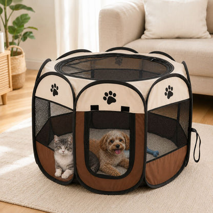 Foldable Pet Playpen – Breathable & Portable