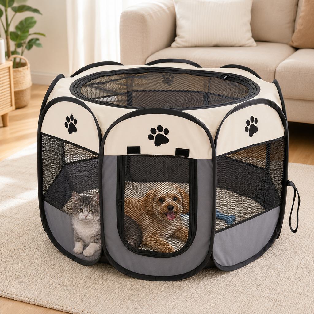 Foldable Pet Playpen – Breathable & Portable