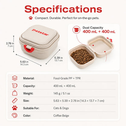 2-in-1 Folding Pet Bowl – Food & Water on the Go
