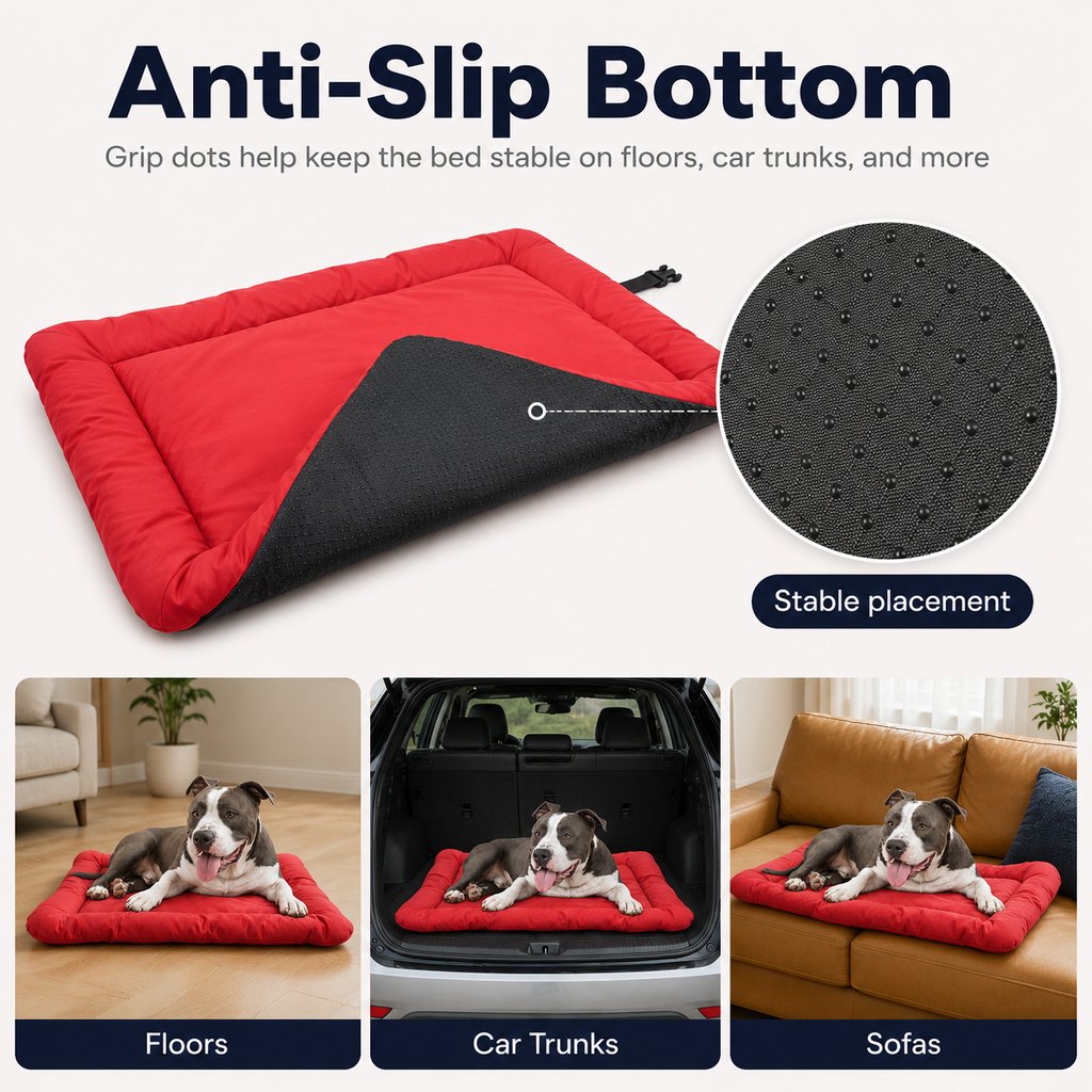 Roll-Up Outdoor Dog Bed – Clean Rest for Camping & Car
