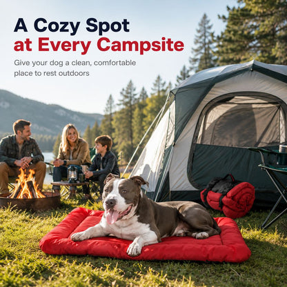 Roll-Up Outdoor Dog Bed – Clean Rest for Camping & Car