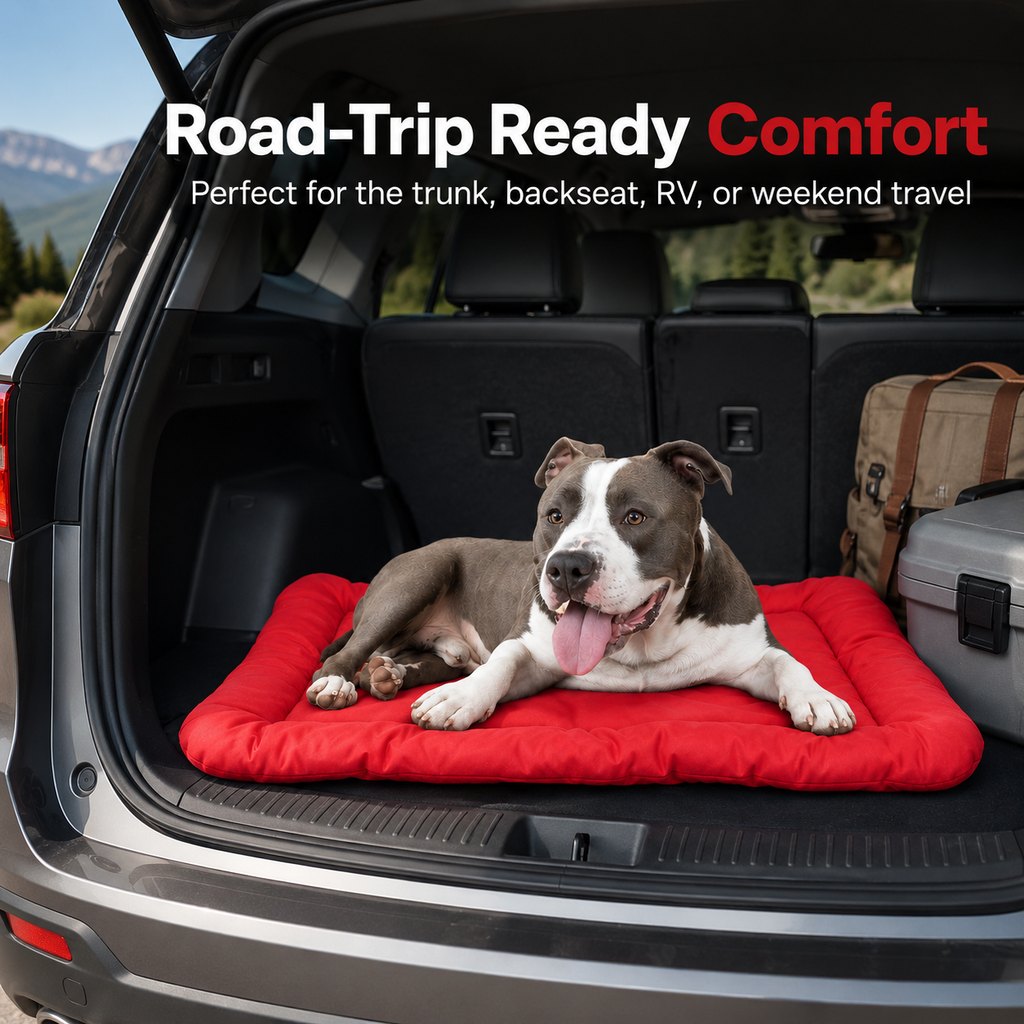 Roll-Up Outdoor Dog Bed – Clean Rest for Camping & Car