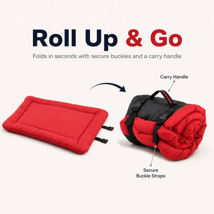 Roll-Up Outdoor Dog Bed – Clean Rest for Camping & Car