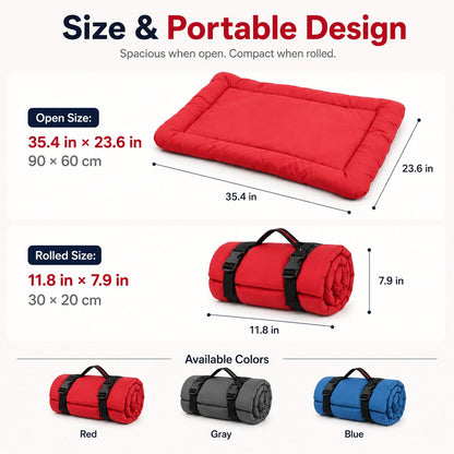 Roll-Up Outdoor Dog Bed – Clean Rest for Camping & Car