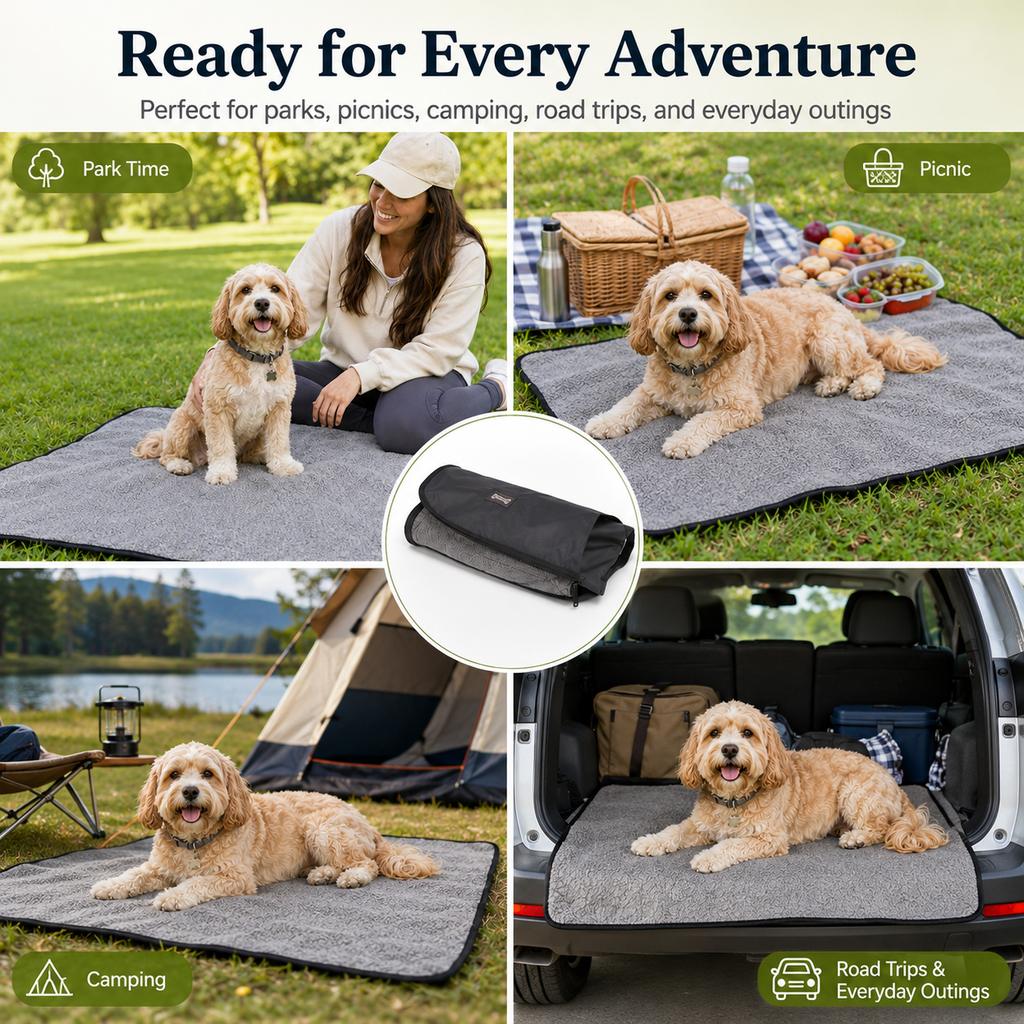 Portable Outdoor Pet Mat – Foldable Travel Blanket