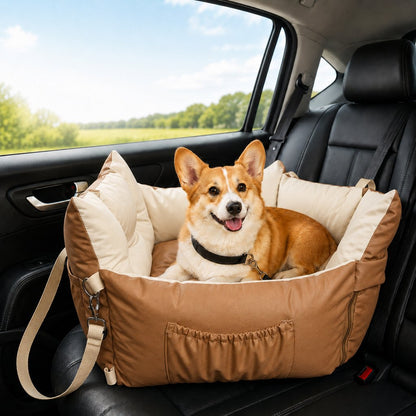 Portable Pet Car Bed – Cozy, Secure Road Trip Rest