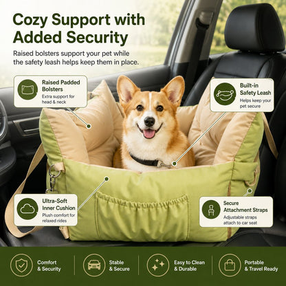 Portable Pet Car Bed – Cozy, Secure Road Trip Rest