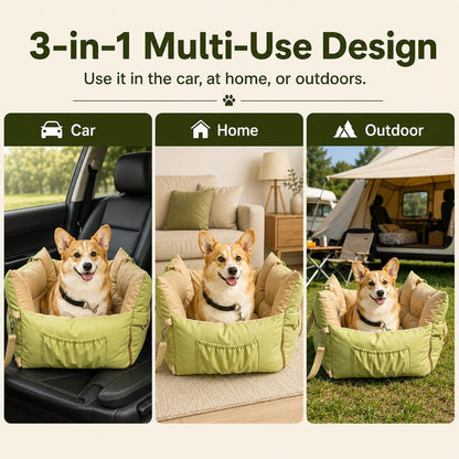 Portable Pet Car Bed – Cozy, Secure Road Trip Rest