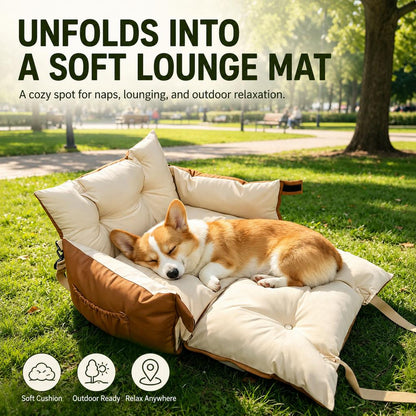 Portable Pet Car Bed – Cozy, Secure Road Trip Rest