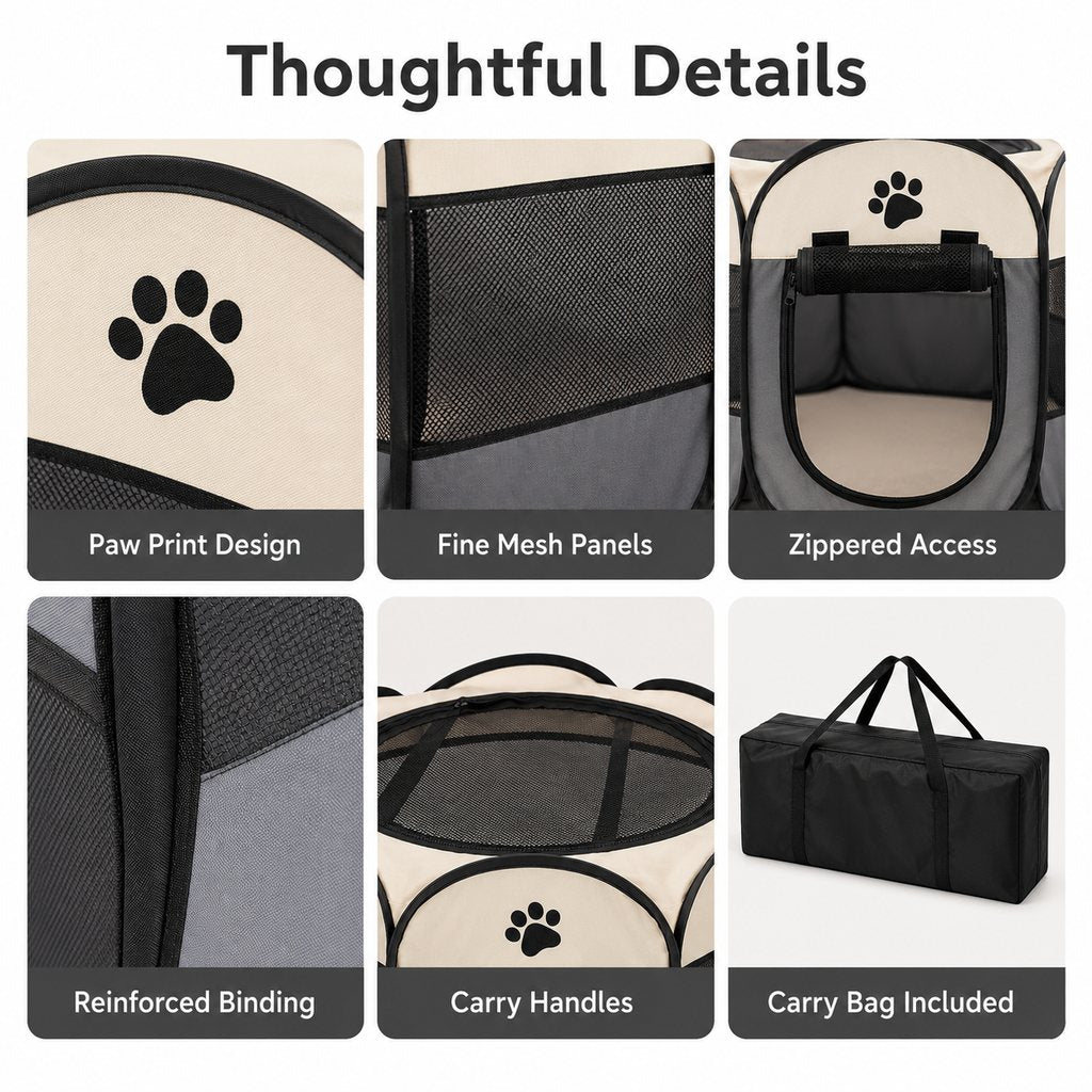 Foldable Pet Playpen – Breathable & Portable