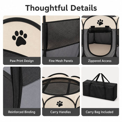 Foldable Pet Playpen – Breathable & Portable
