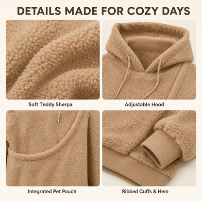 Sherpa Pet Carrier Hoodie – Keeps Pets Warm & Close
