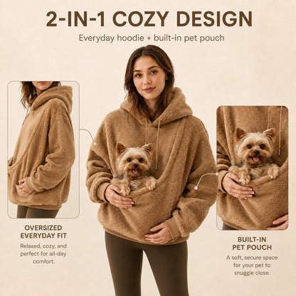 Sherpa Pet Carrier Hoodie – Keeps Pets Warm & Close