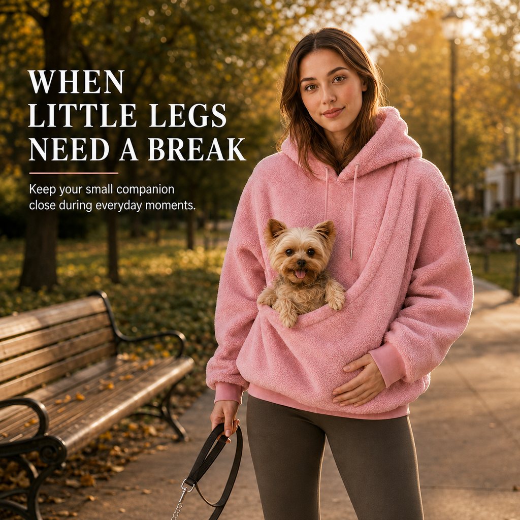 Sherpa Pet Carrier Hoodie – Keeps Pets Warm & Close
