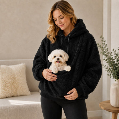 Sherpa Pet Carrier Hoodie – Keeps Pets Warm & Close