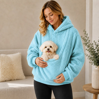 Sherpa Pet Carrier Hoodie – Keeps Pets Warm & Close