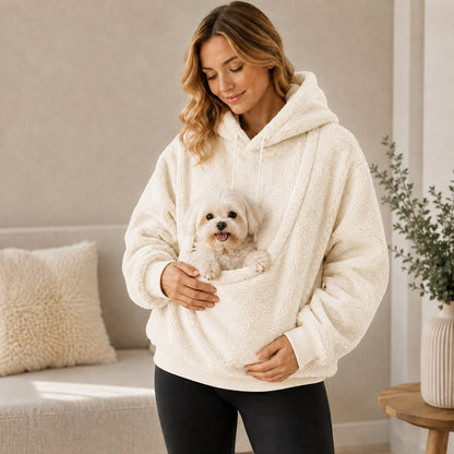 Sherpa Pet Carrier Hoodie – Keeps Pets Warm & Close