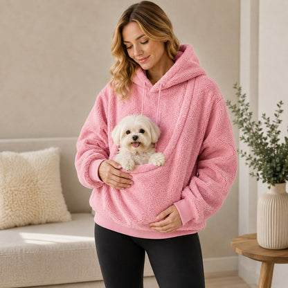 Sherpa Pet Carrier Hoodie – Keeps Pets Warm & Close
