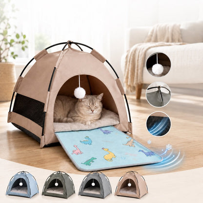 Pet Tent Bed with Cooling Mat – Cool Private Hideaway