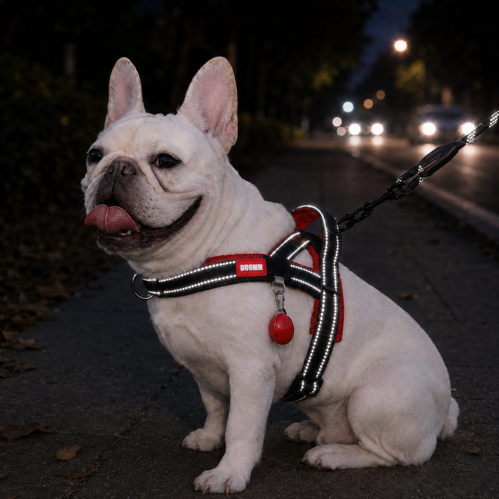 No-Choke Frenchie Harness & Leash Set – Reflective Control