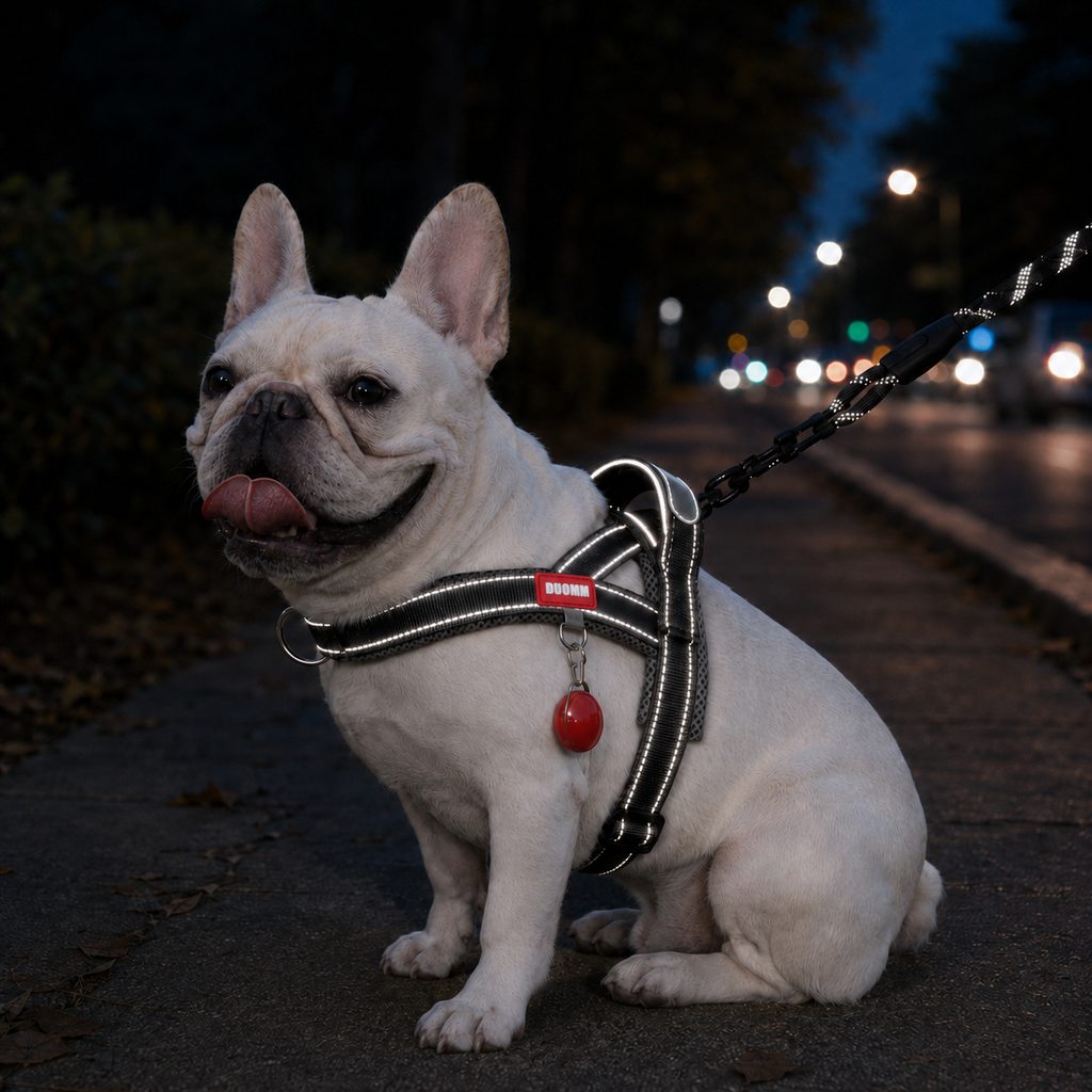 No-Choke Frenchie Harness & Leash Set – Reflective Control