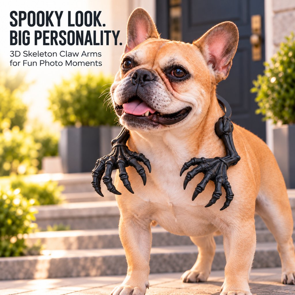 3D Skeleton Arms Pet Costume – Halloween Fun