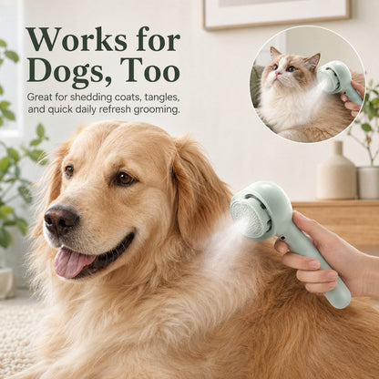 Mist Spray Grooming Brush – No Flying Fur Deshedding