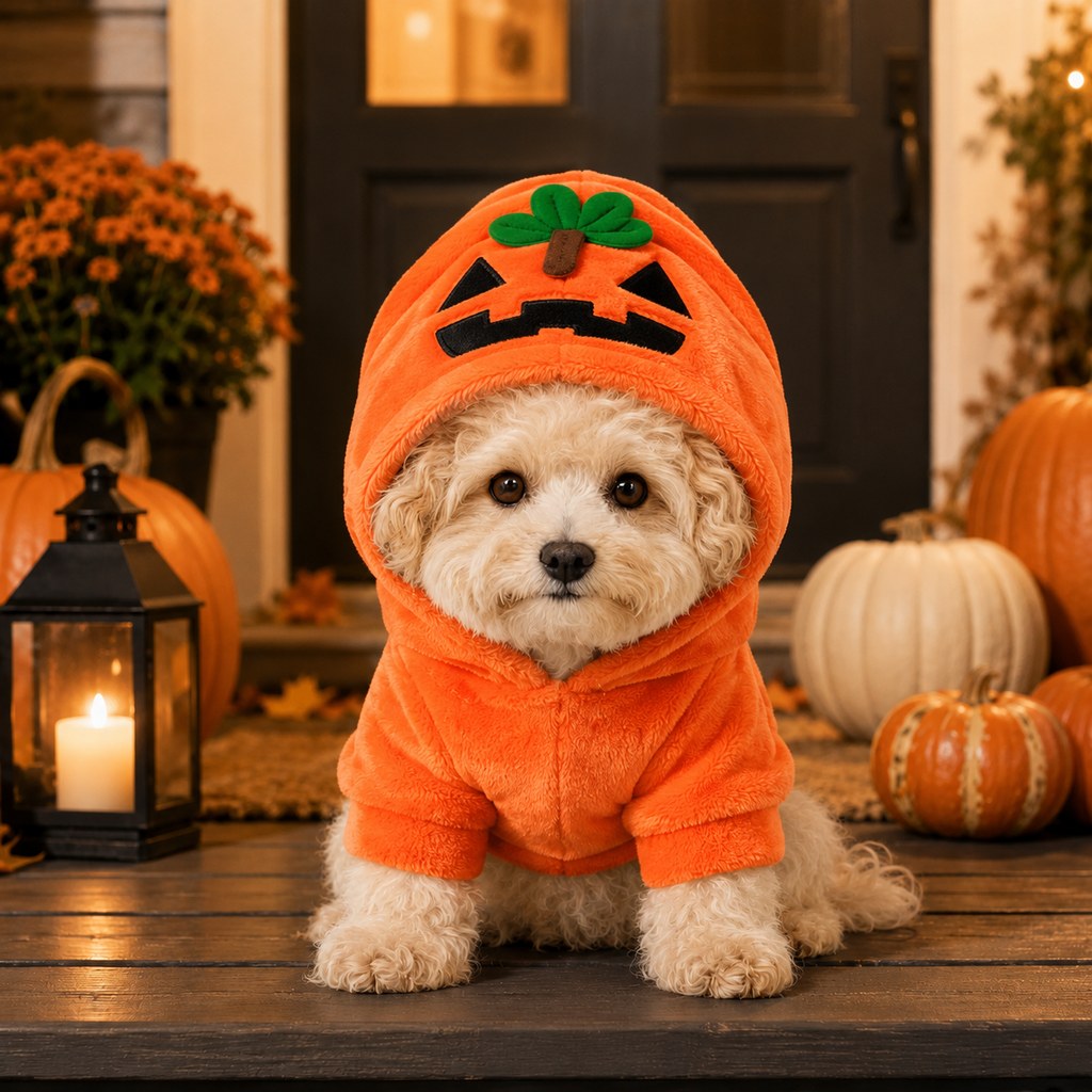 Halloween Pet Costume Hoodie – One-Piece Spooky Look