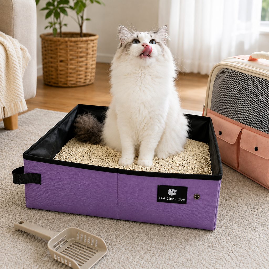 Foldable Travel Cat Litter Box – Leak-Proof