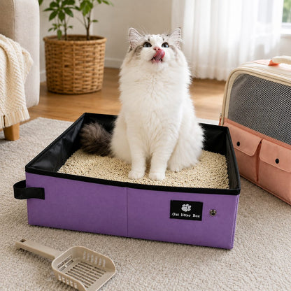 Foldable Travel Cat Litter Box – Leak-Proof